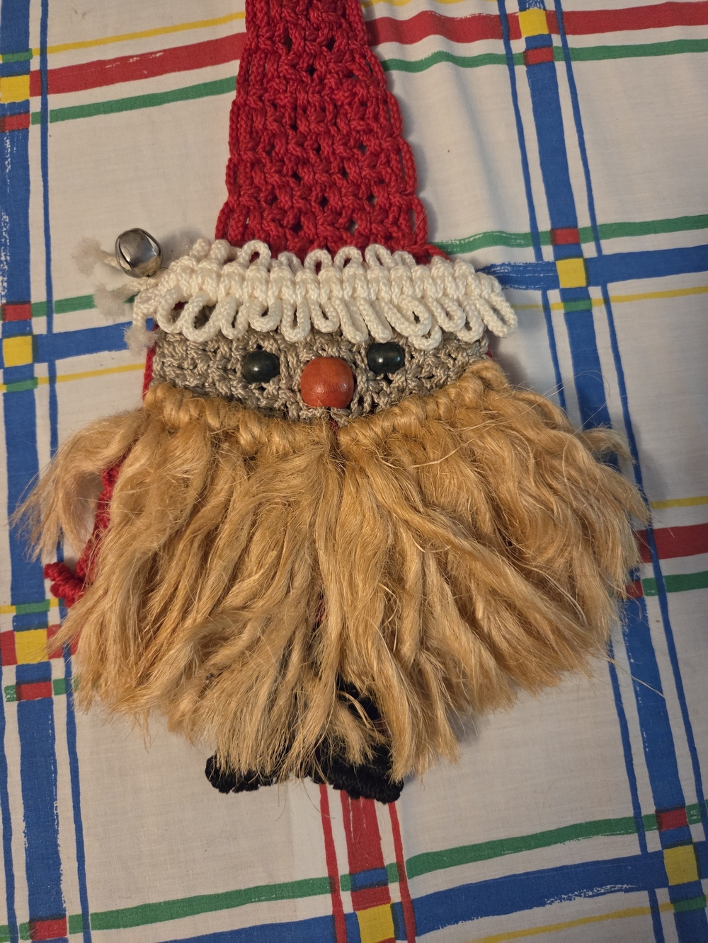 Handmade Red Santa Gnome Holiday Hanging Decoration
